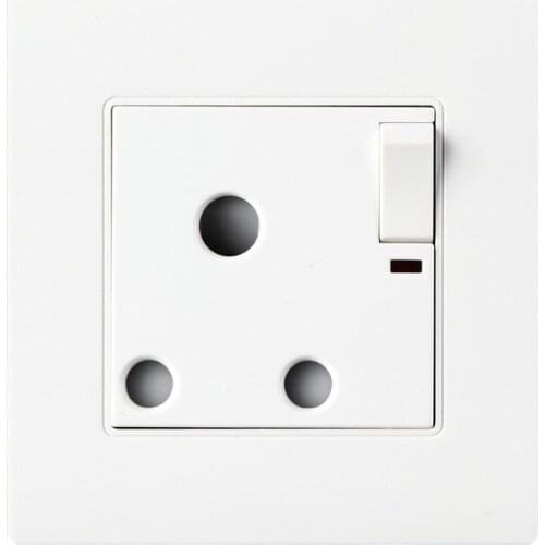 86 Type PC Panel British Standard South Africa Standard Three Round Hole Power Wall Socket 15A British Socket with LED