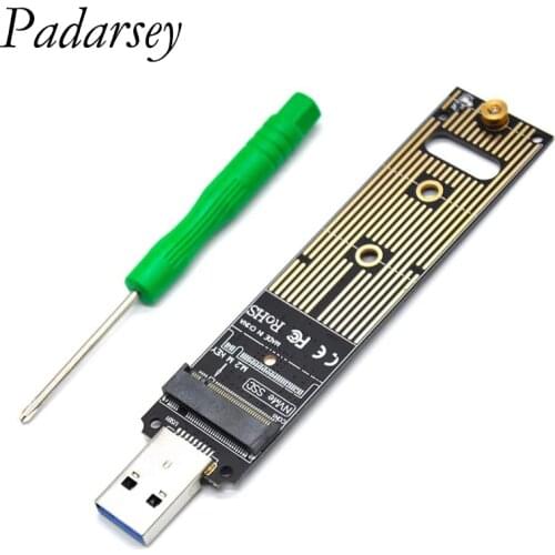 Padarsey M.2 NVME USB 3.1 Adapter M-Key to USB Card Reader USB 3.1 Gen 2 Bridge Chip with 10 Gbps Samsung 950/960/970 Evo/Pro