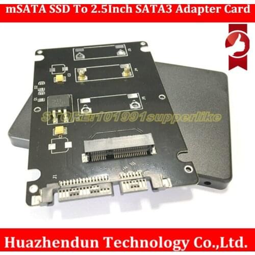 Free Shipping 5PCS/LOT Mini pcie mSATA SSD To 2.5Inch SATA3 Adapter Card With Case
