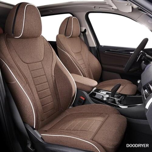 DOODRYER Custom flax car seat cover For BMW 3/4 Series E46 E90 E91 E92 E93 F30 F31 F34 F35 G20 G21 F32 F33 F36 car seats