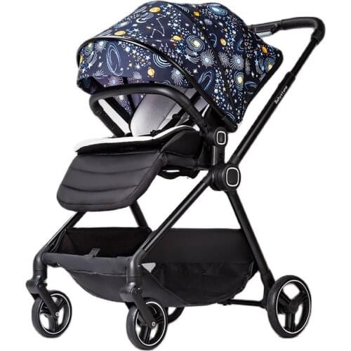 Baby stroller is light and high landscape can sit and lie two-way portable childrens car net baby pram