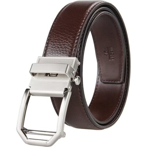 Men Formal Leather Automatic Buckle Belt 3.5cm Width Tali Pinggang Lelaki Coffee Man Belt