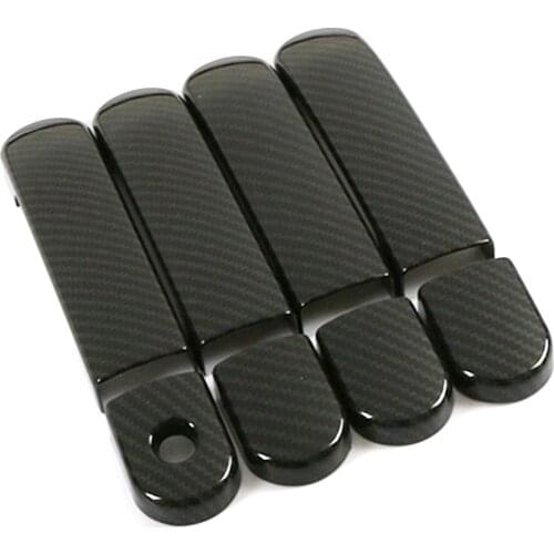 For Nissan March Micra K12 Grand Livina L10 Note Tiida C11 Latio Cube Carbon Fiber Printed Exterior Side Door Handle Cover Trim