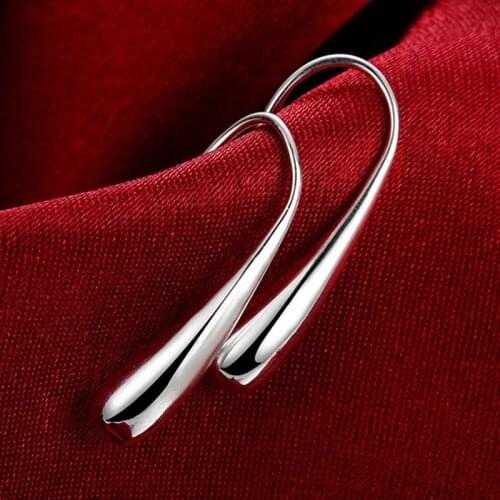 Hot Sale 925 Silver Earring Fashion Jewelry Teardrop Water drop Raindrop Dangle Earrings For Women Wedding Valentine Gifts