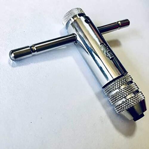 T-Handle Ratchet Tap Wrench Adjustable Tap Wrench with M3-M8 Machine Screw Thread Metric Plug Tap Machinist Tool for Tap Reamer