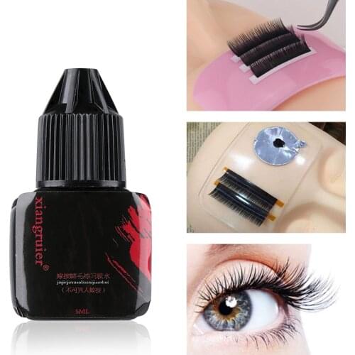 5ml Eyelash Glue Extension 1-3 Seconds Fast Drying Eyelashes Glue Pro Lashes Glue Waterproof Black Adhesive Long-lasting Eyelash