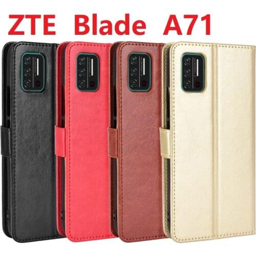 Book Style For ZTE Blade A71 A51 Case Wallet Leather Stand Flip Card Protective Cover