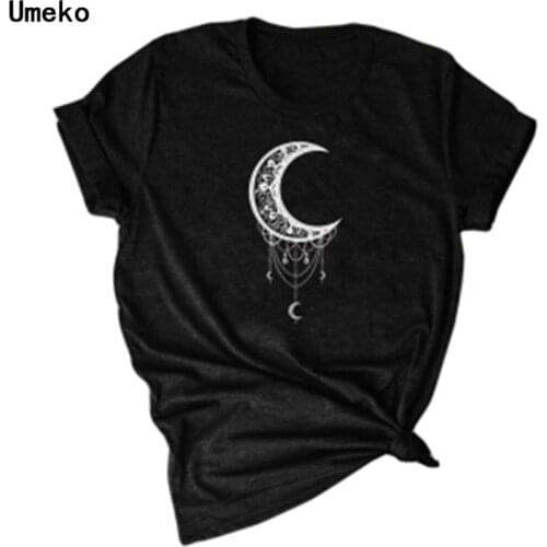 Fashion 2020 Women T-shirts Casual Moon and Stars Printed Tops Tee Summer Female T shirt Short Sleeve T shirt For Women Clothing