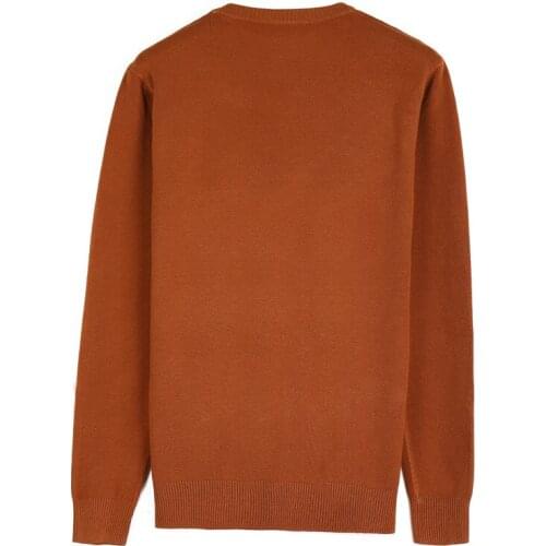 Brand Mens Slim 100% Cotton Sweater Fashion Casual Business Overalls Pullovers Sweater Black Red Orange Green