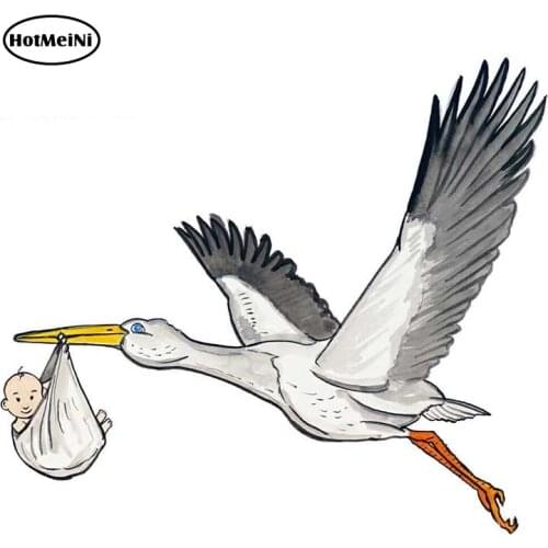 HotMeiNi 13cm x 11.4cm Car Sticker Escort Baby Bird Art Vinyl Decal Sticker Car Truck Window Stickers Graphic