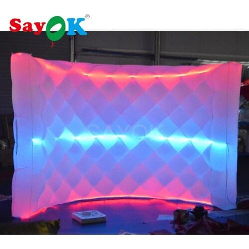 New design inflatable photo booth backdrop with 3 leds inflatable wall for party wedding advertising