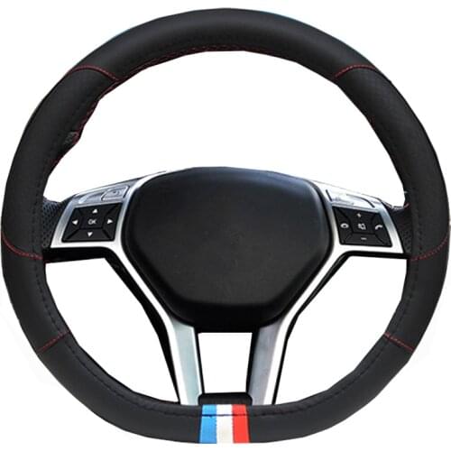 D Type Steering Wheel Cover For Volkswagen VW Sharan Passat Caddy Touran III Tiguan 2015-On Teramont Atlas T-Roc T-cross 2017-On