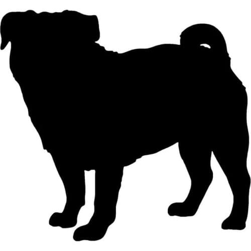 S51435# Various Sizes/Colors Car Stickers Vinyl Decal Pug Cute Pet Dog Motorcycle Decorative Accessories Creative