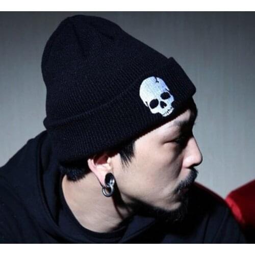 Men Women Hip-hop Skull Bone Knitted Hat Autumn Winter Punk Wool Beanies Gorros Streetwear Mask Warm Halloween Bonnet Cap Gift
