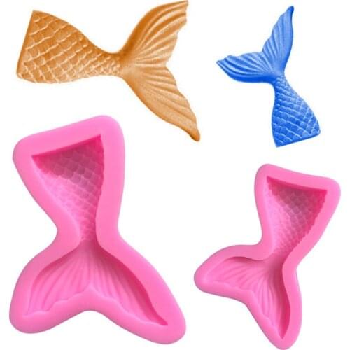 1Pcs Silicone Molds for Baking, Fondant Soap Molds Ocean Series Mermaid Tail Seashell Starfish DIY Fondant Moulds Cake Molds