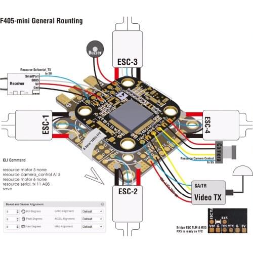 F405-MINI F405 STM32F405 Flight Controller Control With Betaflight OSD Support DSHOT outputs mini General Rounting FC