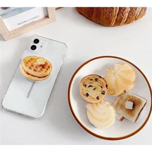 Bear Rabbit Food Patten Folding Ring Stand Cute Cartoon Universal Mobile Phone Holder Durable Acrylic Support Bracket