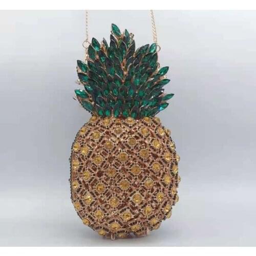 Pineapple Rhinestone Shoulder Bag Elegant Diamond Evening Clutch Wedding Party Prom Clutch Purse Mini Phone Purses Clutches Bags