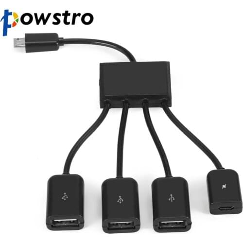 OTG USB Hub Connector Spliter 4 Port Micro USB Power Charging OTG Hub Cable For Smartphone Tablet PC Data USB Cable OTG