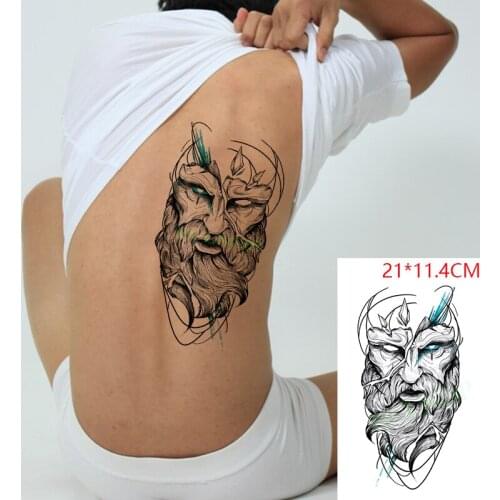 Waterproof Temporary Tattoo Stickers Greek Mythology Fake Tatto Flash Tatoo Arm Back Leg Body Art for Women Men