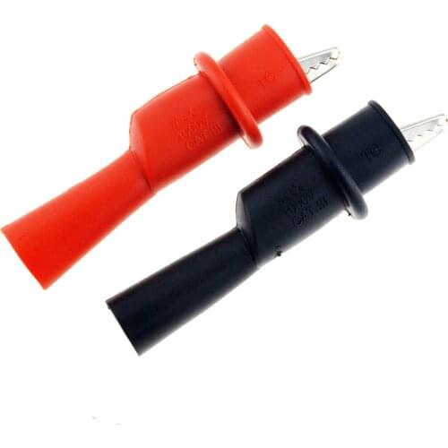 2PCS 1000V/10A Alligator Crocodile Test Clip Clamp For Universal Multimeter Tester Probe 2mm 4mm Jack Banana Plug