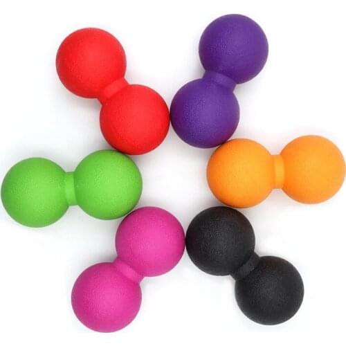 1pc TPE Lacrosse Myofascia Ball Peanut Massage Ball Fitness Body Fascia Massage Yoga Exercise Muscle Relieve Pain 7 Colors