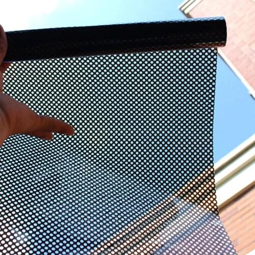 1PC Self-adhesive Mesh Window Film Anti-UV Sun Window Stickers Light Stickers Privacy Room Darkening Office Window Glass Sticker
