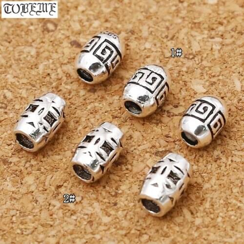 100% 925 Silver Jewelry Beads Hollow Large Hole Beads Good Luck Symbol Beads DIY Bracelet Jewelry Findings
