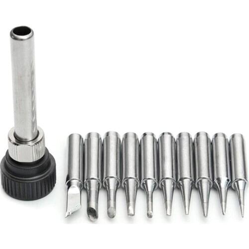 11PC/Lot 900M-T Soldering Iron Tips Welding Tip 900M-T-I/B/K/1.2D/1.6D/2.4D/3.2D/2C/3C/4C Heating s Soldering Tips