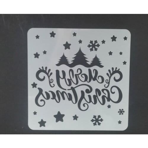 13*13 Christmas pvc Layering Stencils for DIY Scrapbooking/photo album Decorative Embossing DIY Paper Cards Crafts