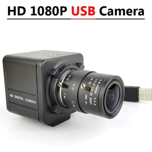 1920x1080 CCTV camera Hd USB Industrial Box Camera 2.8-12 / 5-50mm Varifocal CS lens Inside Surveillance USB Camera Webcam