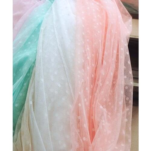 2Meters 150cm Width High Quality Polka Dot Guipure Mesh Lace Accessories DIY Doll Skirt Lolita Costume Barbie Clothes Fabrics