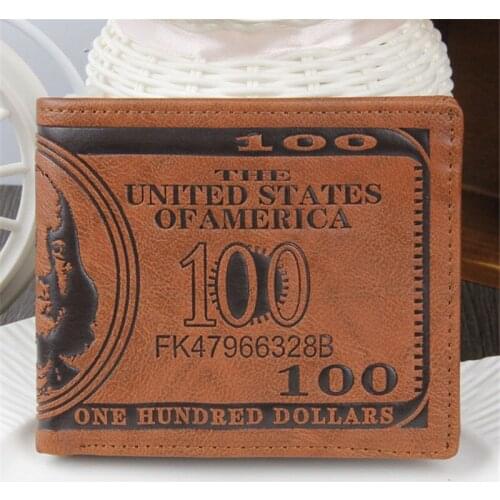 2020 Fashion Hot Sale Mens Wallets Dollar Price Pattern Designer Casual Credit Card Holder Purse Wallet For Men borsellino