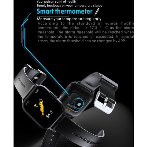 2021 new 1.69 inch smart watch mens body temperature full touch screen QS16 PRO smart bracelet sleep monitoring smart watch