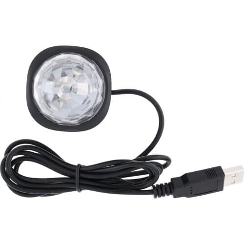 3W 5V USB Mini Voice Control Small Crystal Magic Ball Stage Light Sound Actived Multicolor Magic Effect Lamp for Party/Car/Bar