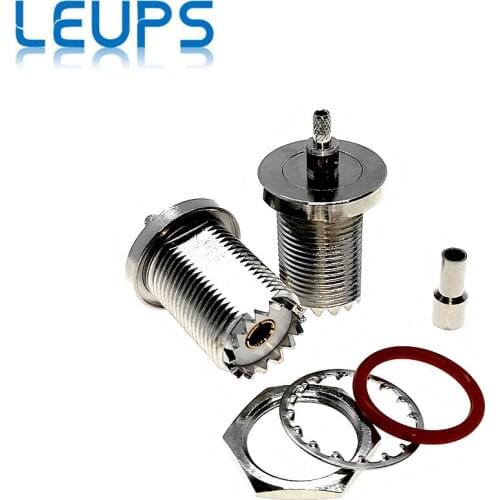 50PCS UHF Female Bulkhead RF Connector Crimp RG316 RG178 RG174 1.13mm Cable