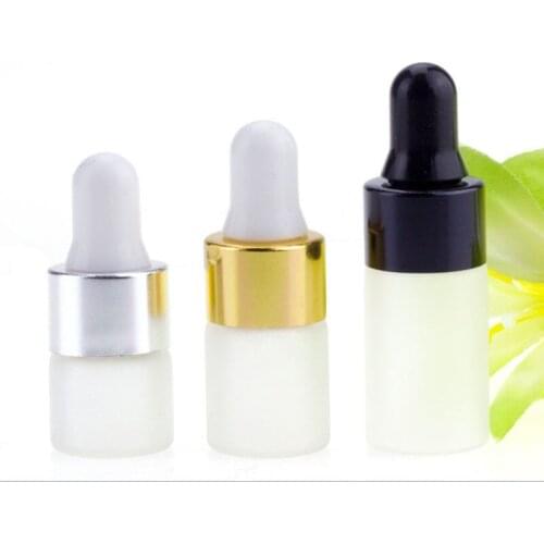 500 x 1ml 2ml 3ml Frost Mini Empty Dropper Bottle Portable Aromatherapy Esstenial Oil Bottle with Glass Eye Dropper