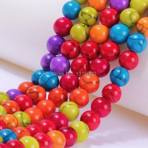 8MM Mix Color Synthetic Stone Beads Jewelry Beads For DIY Jewelry Findings 100pcs/lot