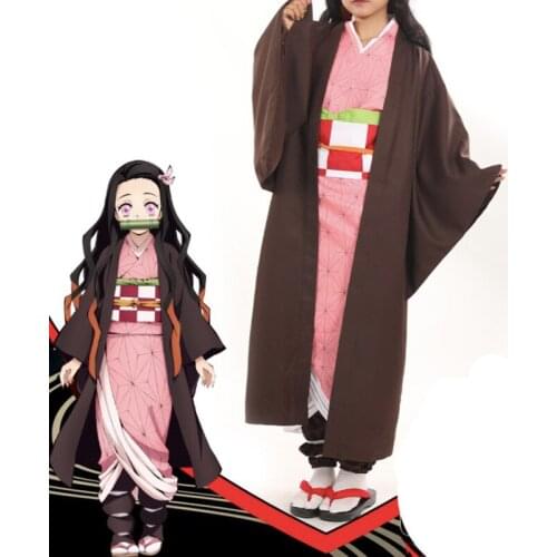 Anime Blade Of Demon Cosplay Costumes Nezuko Kamado Cosplay Costume Halloween Carnival Party Kimetsu No Yaiba Cosplay Costume