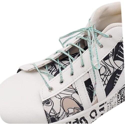 1Pair Glitter Shoelaces Colorful Flat metal Shoe laces for Athletic Running Sneakers Shoes Boot 0.3CM Width Shoelace Strings