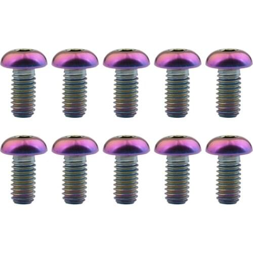 10PCS Titanium M4 x 6 8 10 12 15 20mm Half Round Head Bolts Allen Key Screws for Road Mtb Bike Parts Fastener
