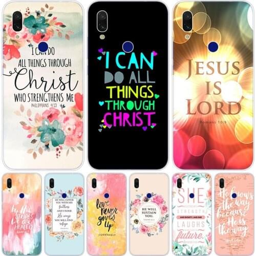 Bible verse Philippians Jesus Christ Christian Case for Xiaomi Redmi K20 5X 6X Play A1 A2 8 Lite 7A 6A S2 Note 4X 5 6 7 Pro F1