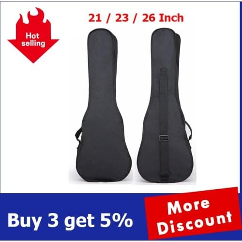 21 / 23 / 26 Inch Ukulele Bag Black Portable Soft Case Monolayer Bags Single Shoulder Backpack Padded