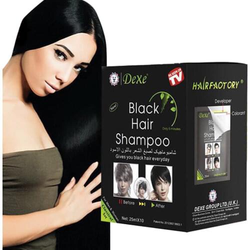 25mlX10pcs Economic Set Dexe Black Hair Shampoo Only 5 Minutes Hair Color Hair Dye Permanent hair dye Hair care