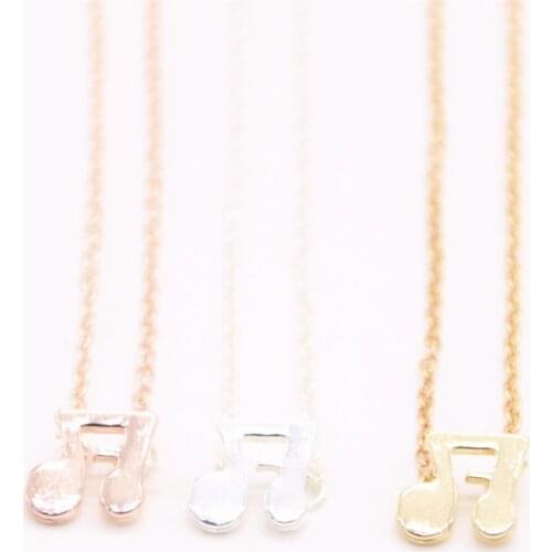Hot sale bounce note pendant necklace Double note pendant necklace designed for women