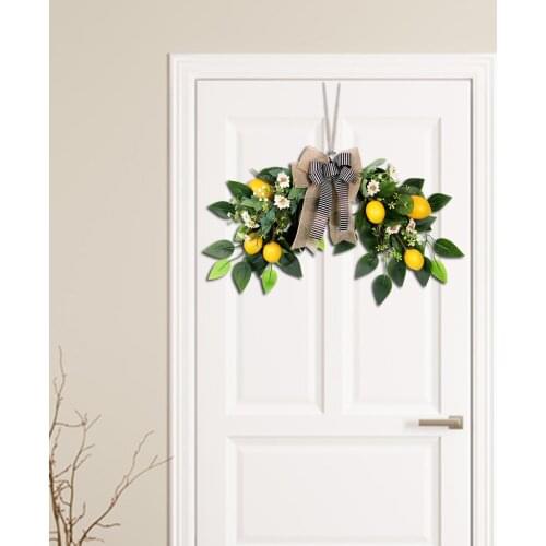 Artificial Plant Wreath Lemon Door Swag Pendant Simulation Lintel Flower Arch Garland Living Room Photography Prop Decoration