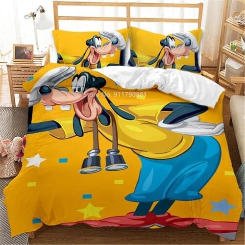 Disney Cute Winnie The Pooh Cartoon Bedding Set Duvet Bed Cover Pillowcase Children Boys and Girls Gifts Bedroom Decoration