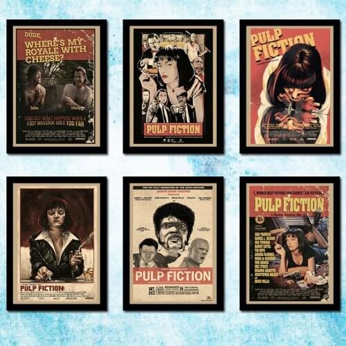 Pulp Fiction Hot Movie Retro Print Canvas Poster For Living Room Decor Bar Decoration-004