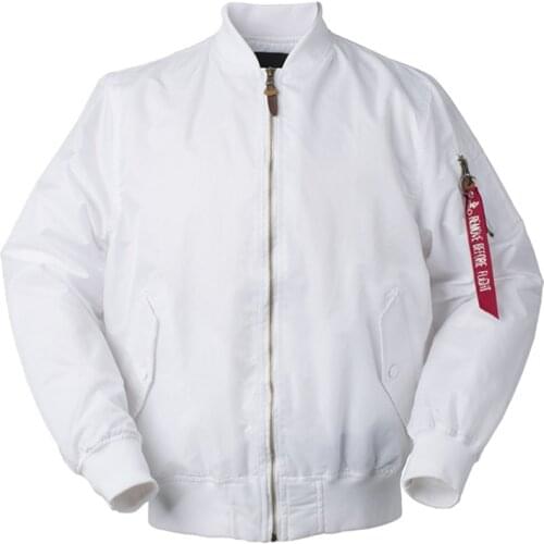Autumn Pilot Jacket Men White Military Baseball Jacket Men Zipper Loose Clothes Hip Hop Streetwear Bomber Coat Jaqueta Masculina