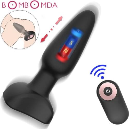 Magnetic Impact Anal Vibrator for Men Prostate Massager Wireless Remote Control Dildo Butt Plug Vibrator For Adult Anal Sex Toys
